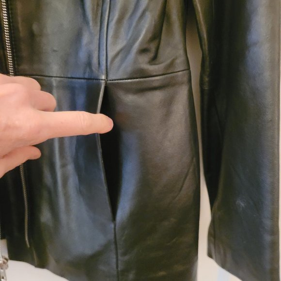 2/$40 Old Navy woman's black leather jacket - Picture 4 of 10